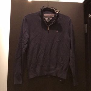 Navy Tommy Hilfiger quarter zip sweater